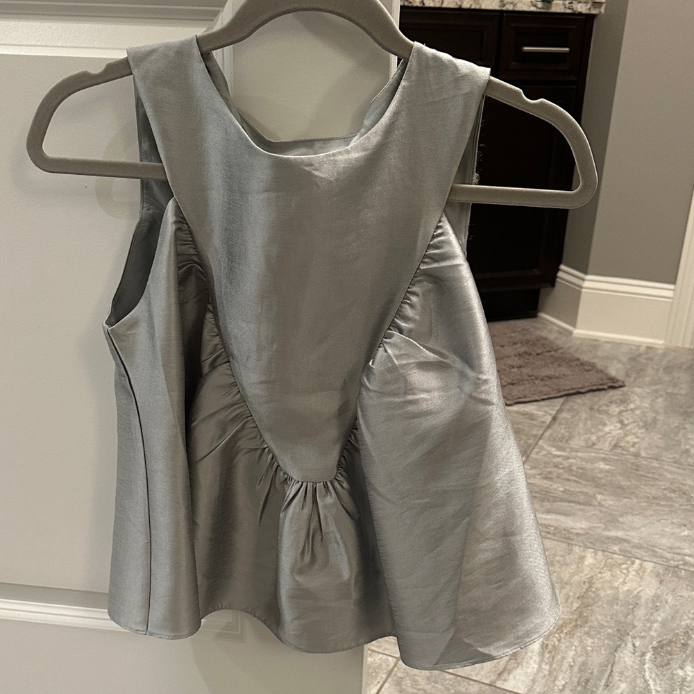 Anthro Mare Mare Silver Sleeveless Top NWT XS
